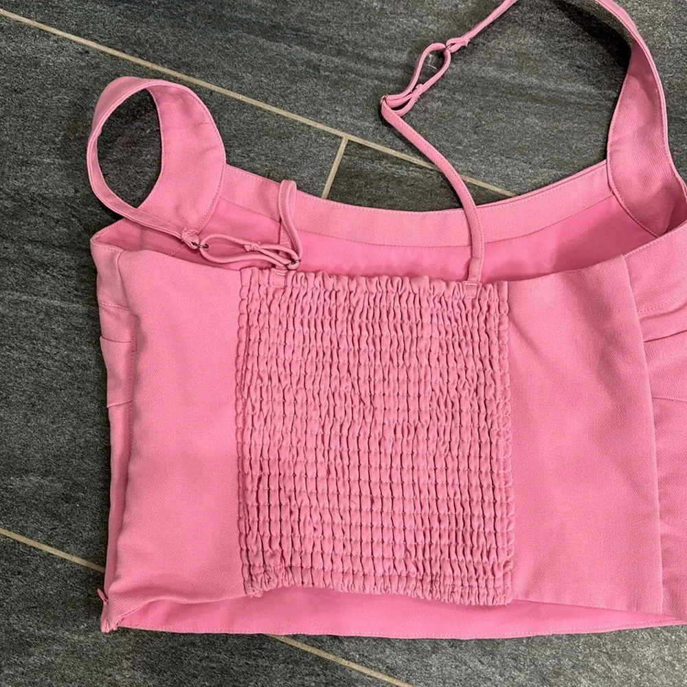 Abercrombie & Fitch Tailored Bustier Top in Bubblegum - Picture 5 of 6